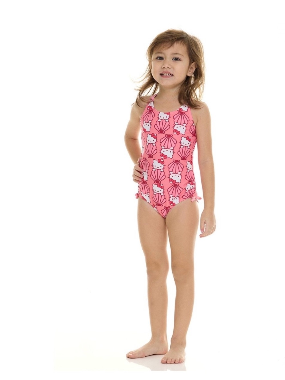 NWT girls pink Hello Kitty One-Piece Swimsuit with matching coverup size 4t